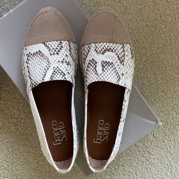 Franco Sarto Snakeskin Espadrilles - Cream and Brown - Picture 5 of 5